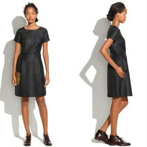 Madewell Fitted Brocade Dress in Black